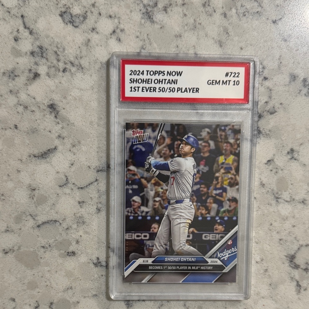 Topps Blue, White & Red Shohei Ohtani Baseball Card